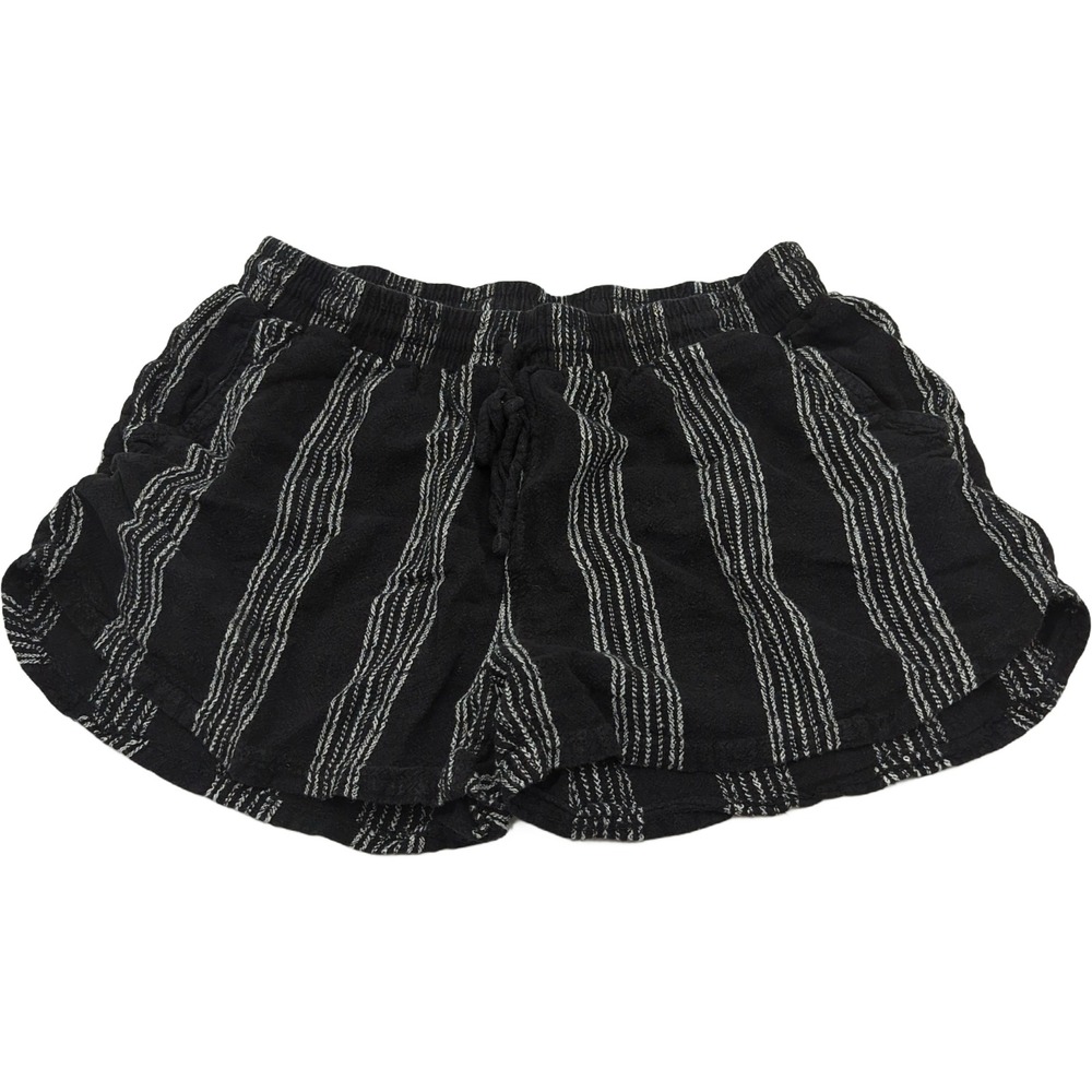 Universal Thread Black White Striped Drawstring Shorts XS Dolphin Hem Pockets
